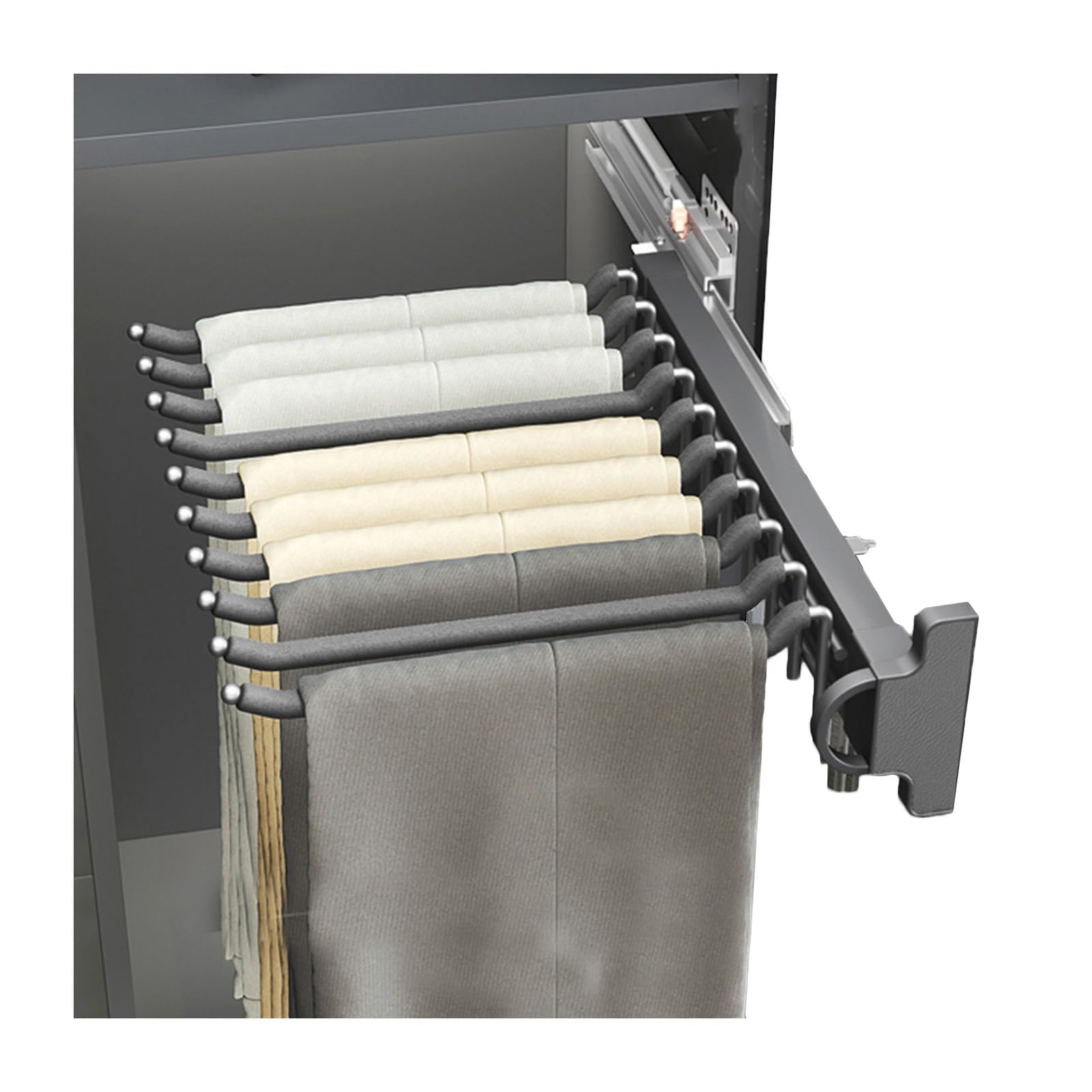 Portant à pantalons extensible en alliage d'aluminium premium