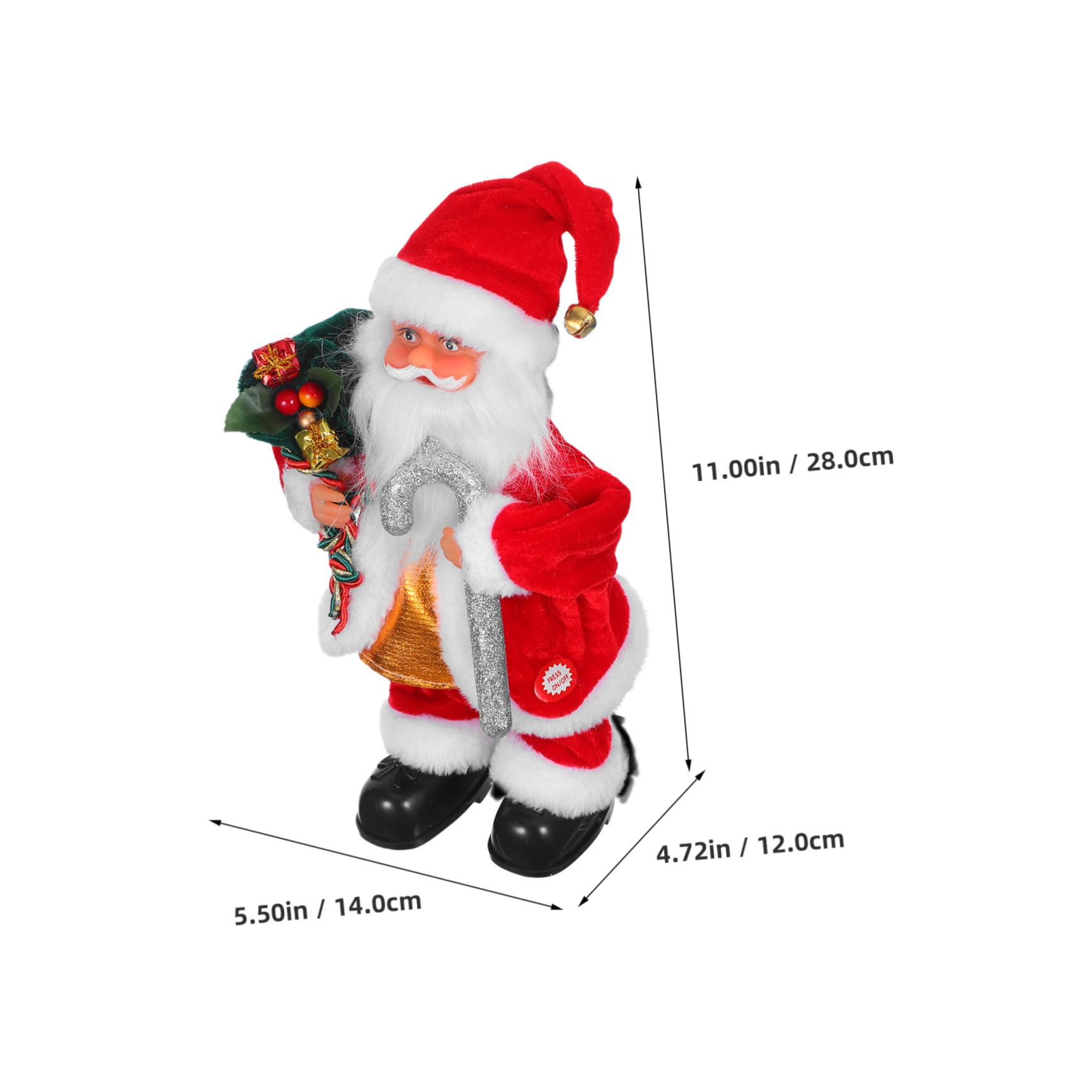 SOIMISS Juguete de Papá Noel Adorable Adorno Navideño con Música Juguete Eléctrico para Fiestas Navideñas Decoración Familiar Muñeco de Papá Noel