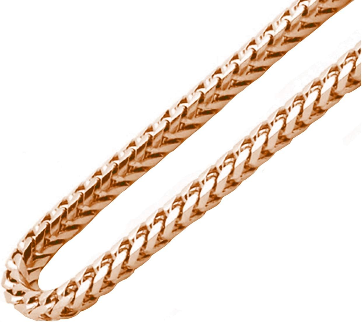PORI JEWELERS Sterling Silver Italian Rose Gold 2.5MM Solid Franco Square Box Link Chain Necklace