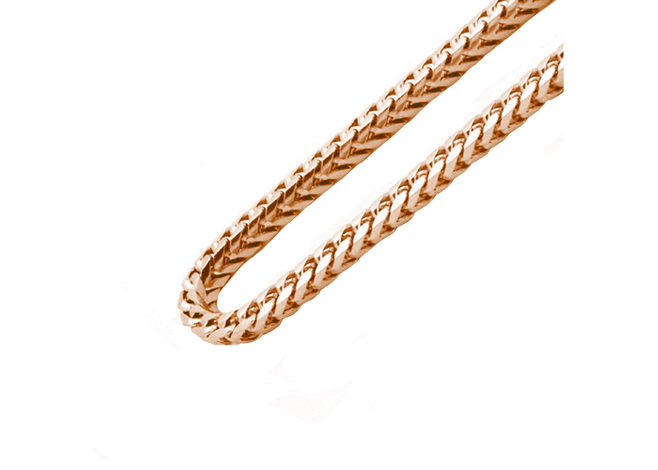 PORI JEWELERS Sterling Silver Italian Rose Gold 2.5MM Solid Franco Square Box Link Chain Necklace
