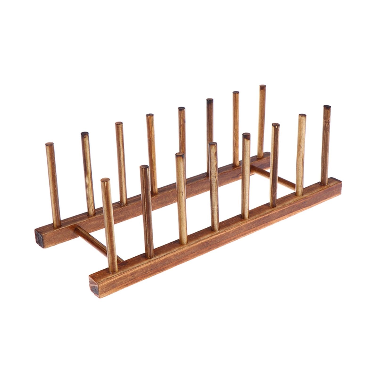 YUPLIODSX Wooden Dish Rack Wooden Dish Drainer Rack