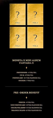 Miniatura 2 de K-POP Monsta X - Fantasia X, Mini Album, Ver. 3 incl. CD, 108pg Photobook, Photocard, Sticker, Pre-Order Benefit, Folded Poster, Extra Photocards