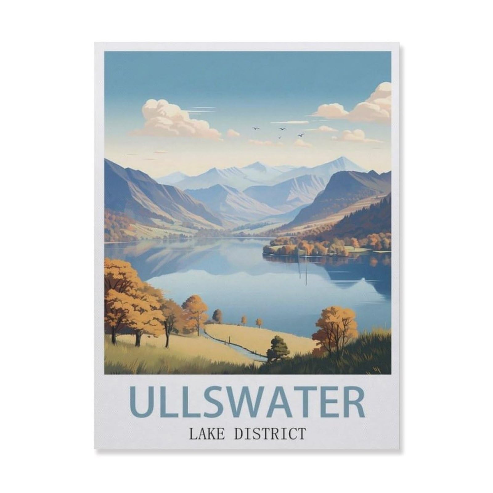 Beayodkp A2 Ullswater Lake District，Paint By Numbers For Kids & Adults & Beginner, Diy Canvas Painting Gift Kits(30X40cm) 11.8X15.7 Inches-Fj34