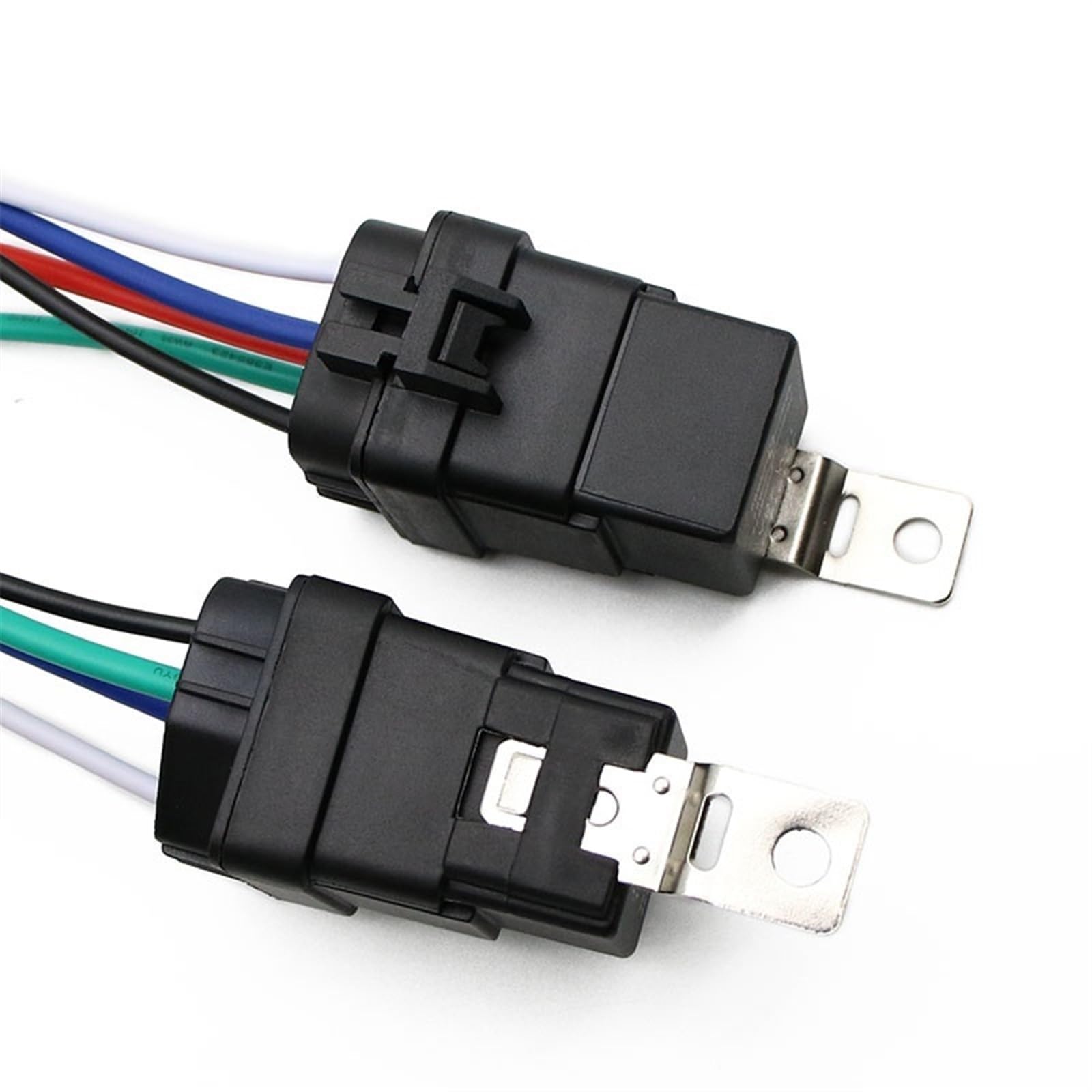 AMNOOL Samochodowy automatyczny przekaźnik samochodowy uszczelniony zintegrowany przewodowy DC 12V 40A 5-pinowy 4-pinowy automatyczny przekaźnik + uchwyt z przewodami o długości 105 mm 1 szt.
