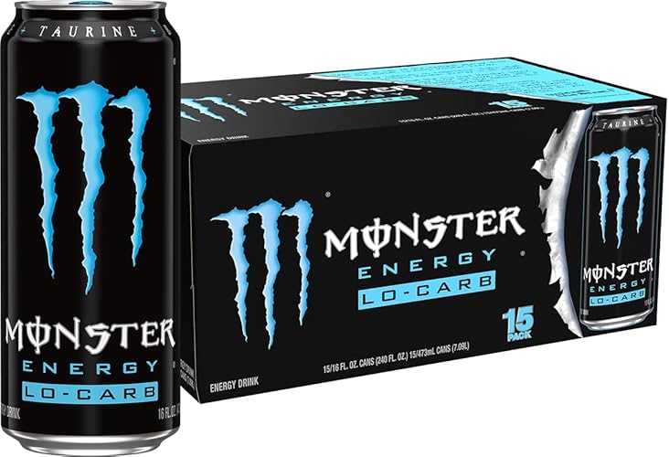 Monster Energy, Lo-Carb Monster, Low Carb Energy Drink, 16 Ounce (Pack of 15) - Lo-Carb - 16 Ounce (Pack of 15)