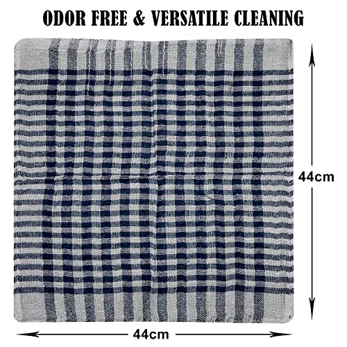 Image of Kuber Industries Duster | Wet Dry Cleaning Napkin | Cotton Kitchen Duster | 300 GSM Kitchen Cleaning Clothes | Pocha For Kitchen | Car | Desk | Fan | Set of 6 | 101 | Blue