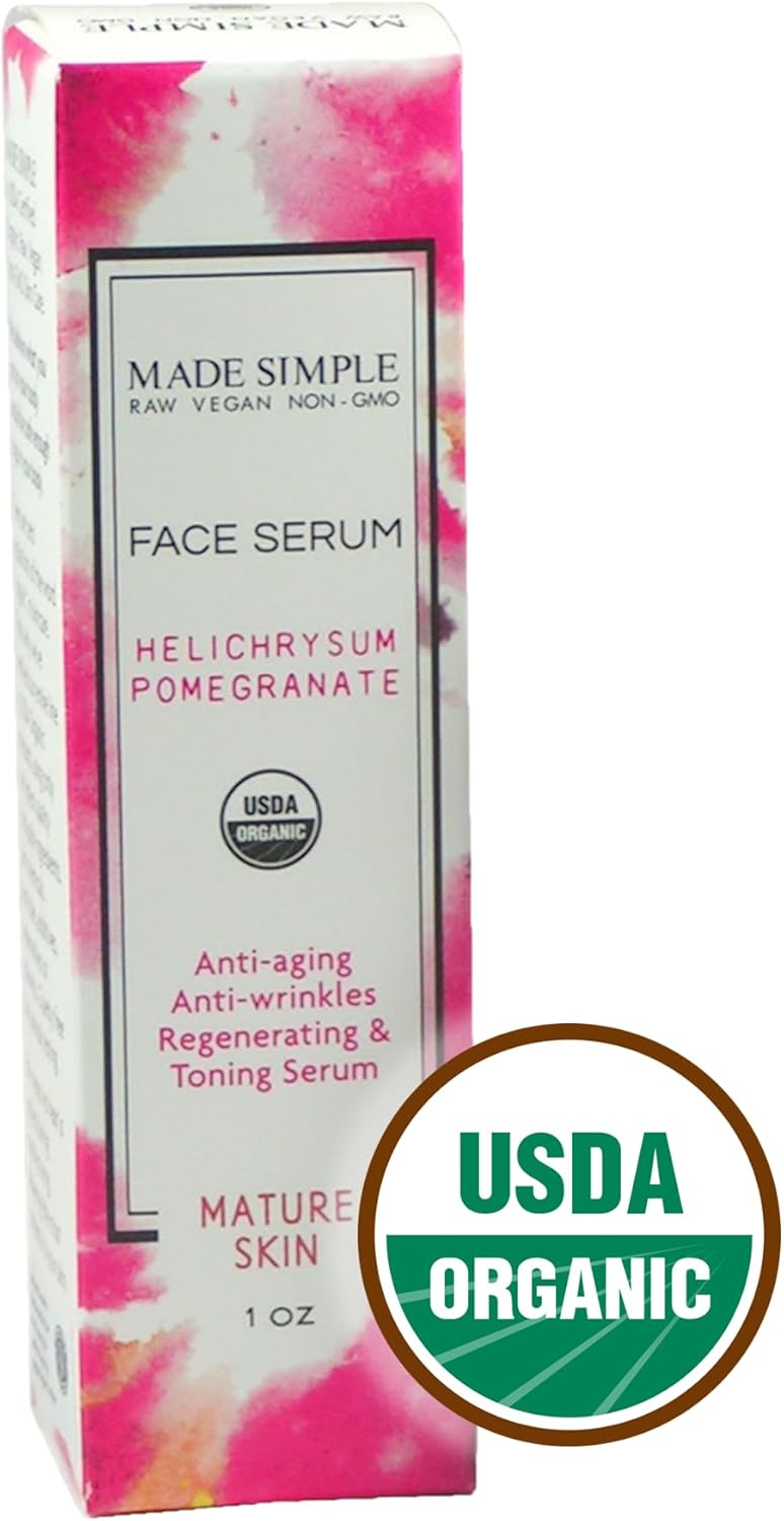 Helichrysum Pomegranate Face Serum - Certified Organic, Vegan, & Cruelty-Free
