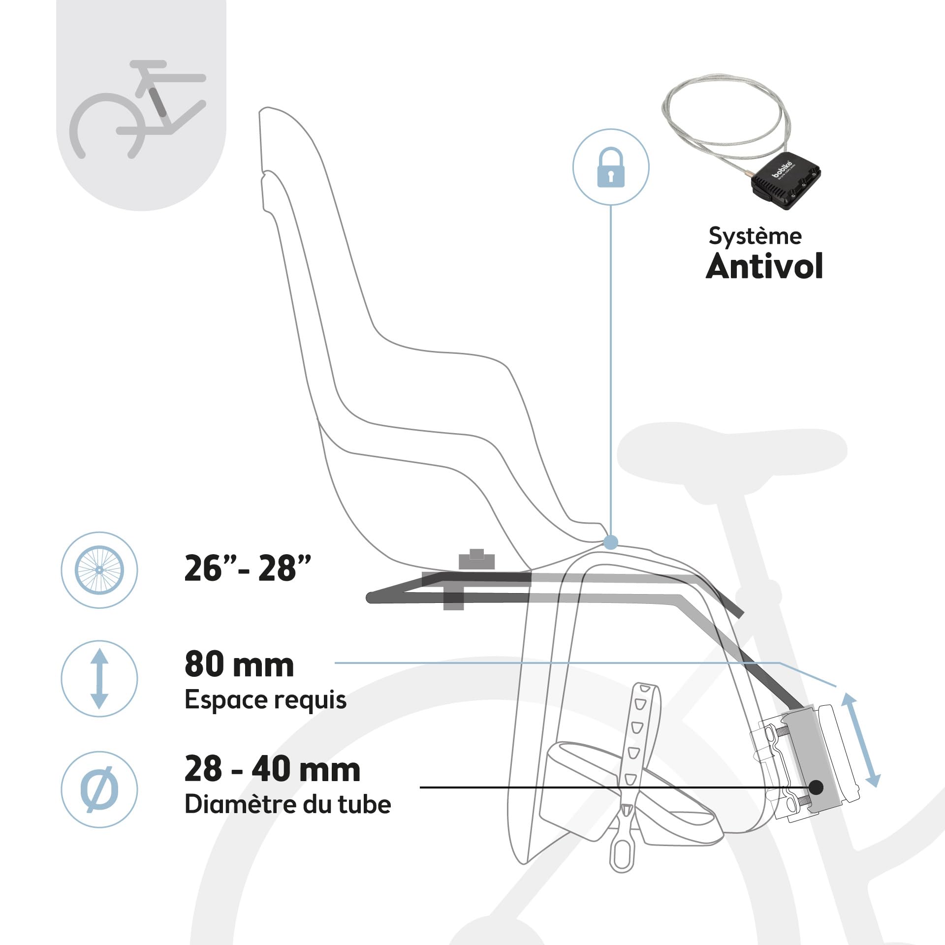 BOBIKE 8012200019 - Siège arrière One Maxi avec système 1P&E-BD pour vélo avec Roues de 26” à 29'' avec Fixation sur Le Tube de Direction et Le Porte-Bagages en Couleur Marron Chocolat