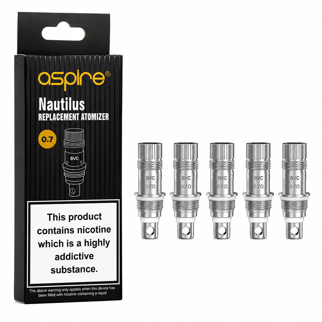 ASPIRE Nautilus Replacement Coils 0.7 Ohm Mesh [Pack of 5]