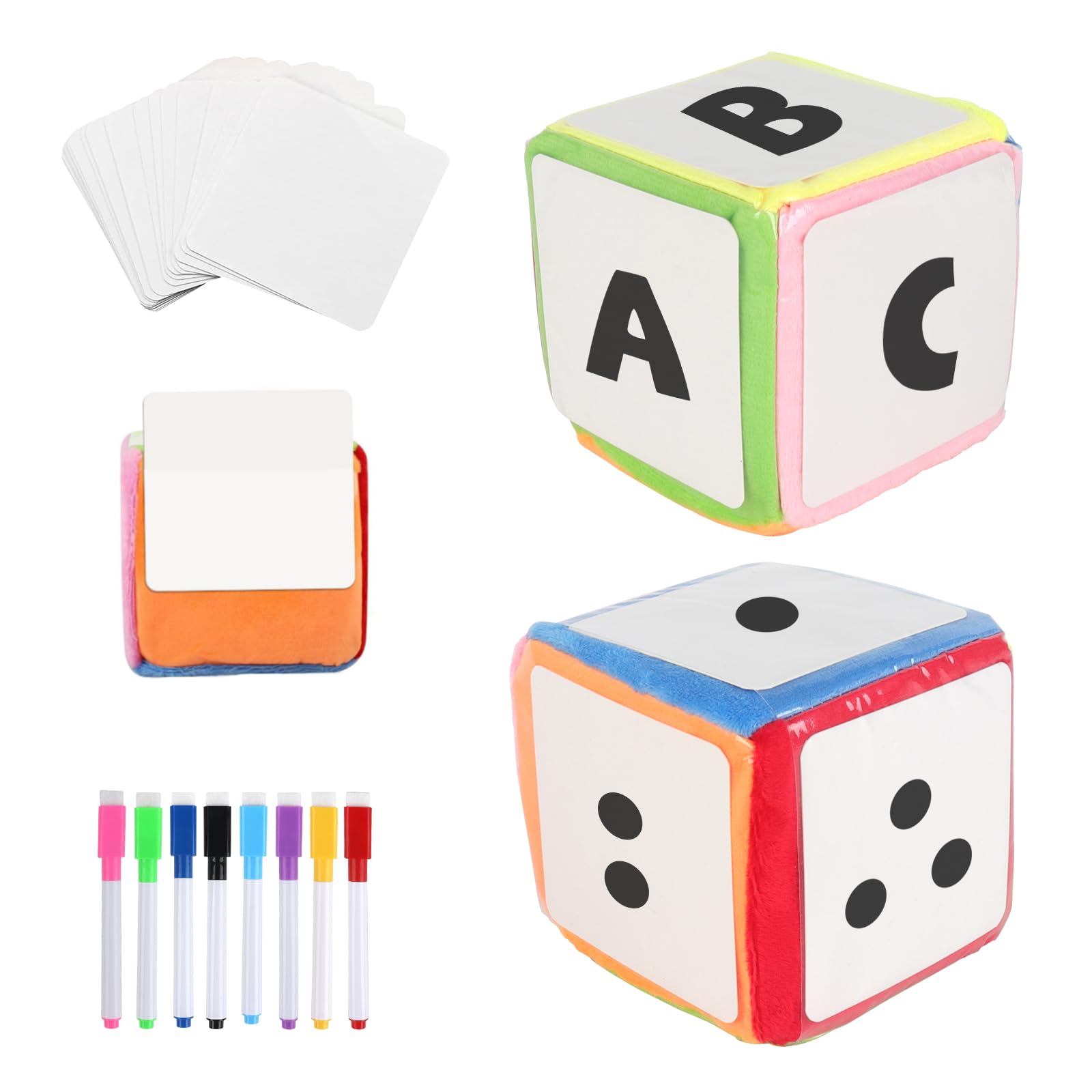 2 Pezzi Dadi Tascabili, 10 CM Cubi Con Tasche Con 50 Carte Vuote, Dadi Con Tasca Trasparente, Insegnante Cubi Di Apprendimento, Per Asilo, Scuola Materna, Apprendimento Precoce, Scuola Materna