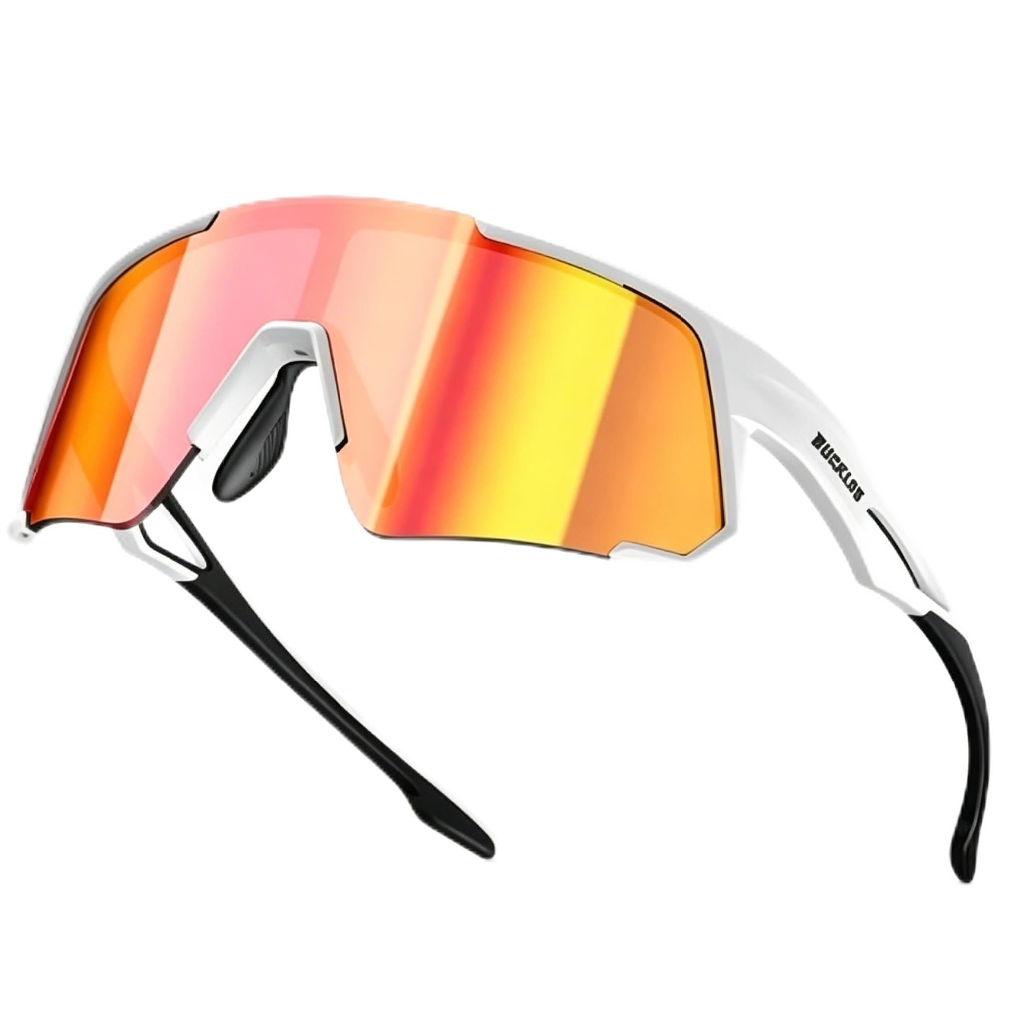 AEYINO Polarized Cycling Sunglasses for Men Women Sports Sunglasses 400UV Protection Glasses for Running Cycling Hiking Baseball Golf Fishing (white-red) — image 1