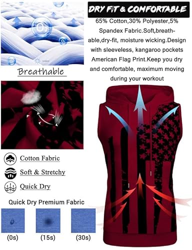 Babioboa Camiseta regata masculina com capuz, sem mangas, para academia, musculação, sem mangas, Ban