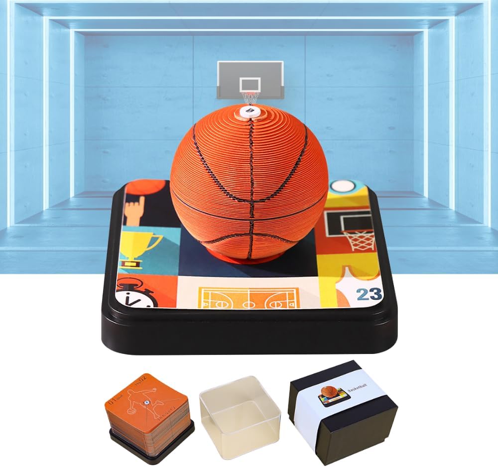 2025 Time Piece Calendar, 3d Art Memo Pad Creative Desk Calendar, Room Decoration Christmas New Year Gift (Basketball 2025 Calendar)
