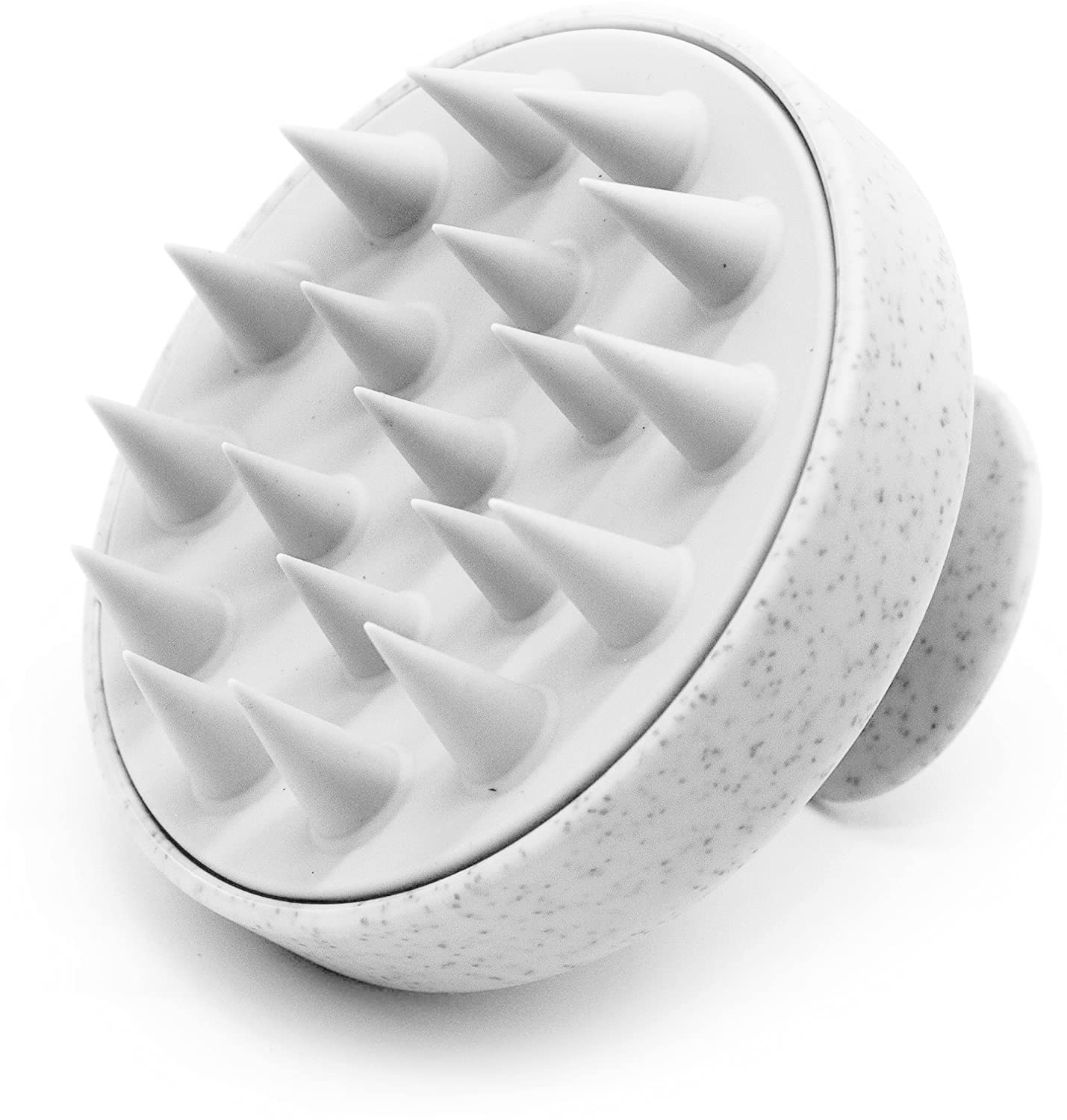 Renesmee Shampoo Brush Scalp Massager, Eco-friendly Wheat Straw Hair Products, Soft Silicon Brush Head, Dandruff Removal, Prevents Hair Loss (White Marble)