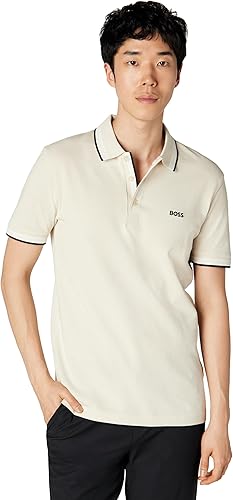 BOSS, Paddy Short Sleeve Polo Shirt, crème de la crème, XL
