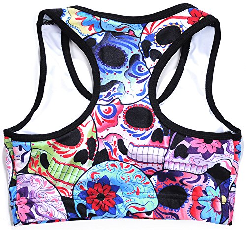 Image of Sister Amy Women's Aerobics Gym Dance Yoga Vest Printed Sports Bra Top Vest
