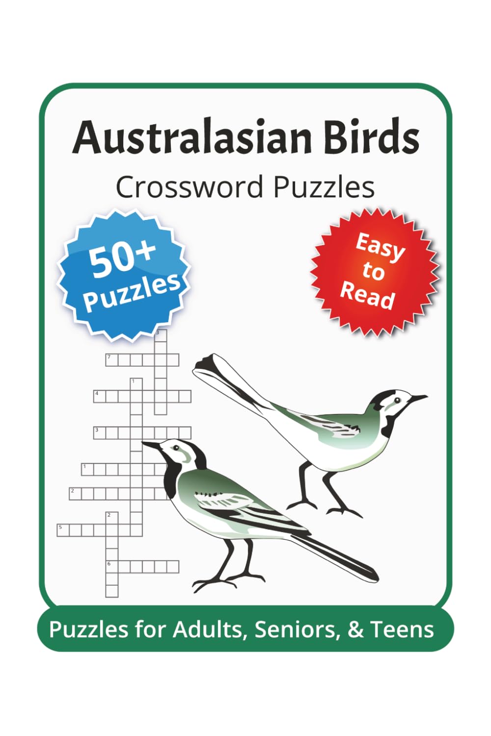 Australasian Birds Crosswords Puzzle: Crossword Puzzles with Easy to Read Print about Native Birds to Australia and New Zealand | 6x9 inches, 120 ... Gift for Vacations, Holidays & Relaxation