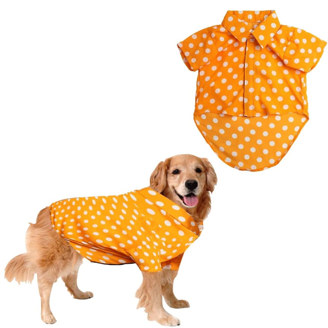 Sage Square Crazy Printed Dog Shirt, Trending Dog Shirt Ultra Soft & Light Weight, Comfortable & Breathable Dog Apparel, Trendy Outfit (Polka Orange) (XLarge - 24Inch) (B0B656CWXM) Amazon Price History, Amazon Price Tracker
