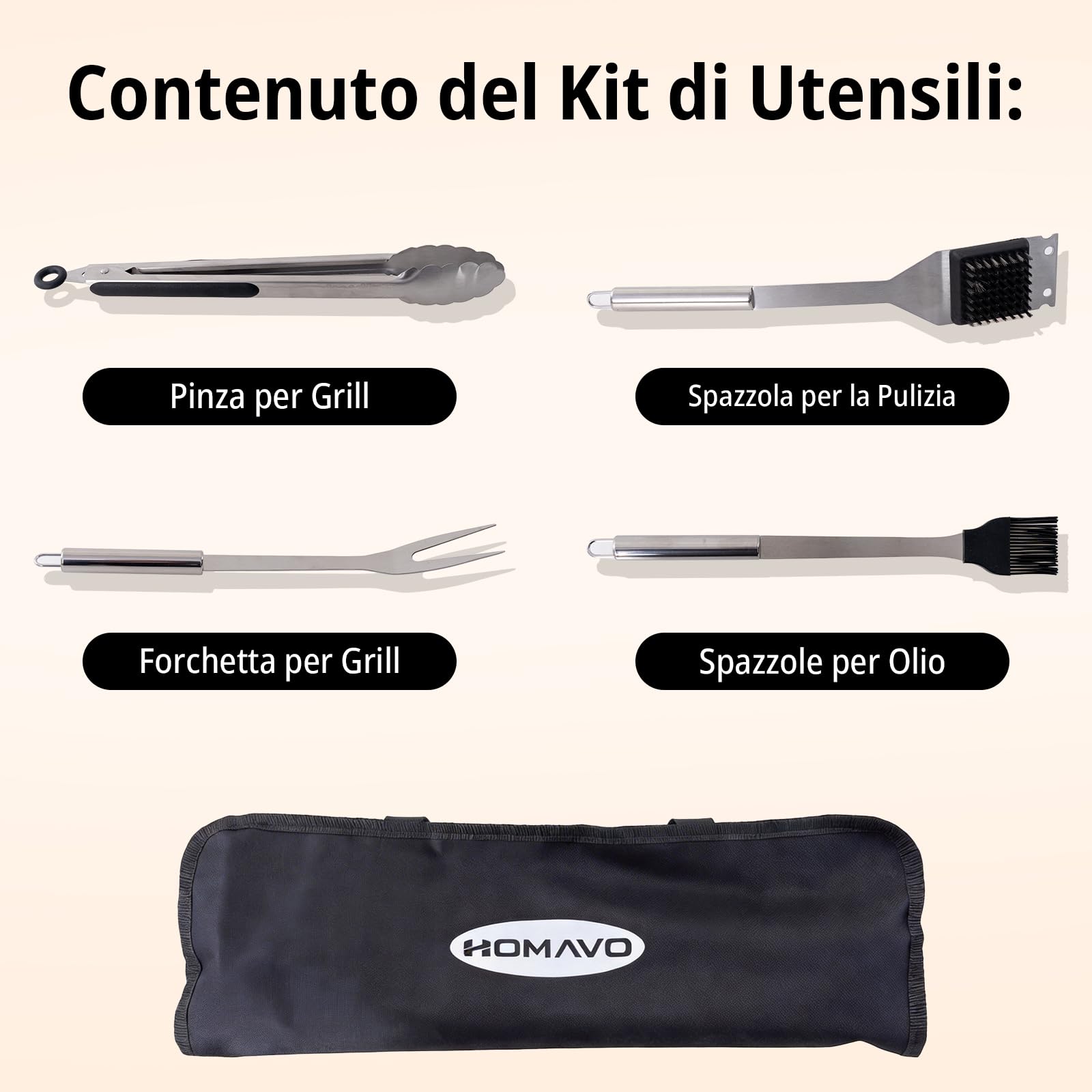 Barbecue a carbonella portatile con set utensili, griglia pieghevole 38,15 x 20,95 cm, montaggio senza attrezzi, regolabile 2 livelli, ideale balcone campeggio giardino