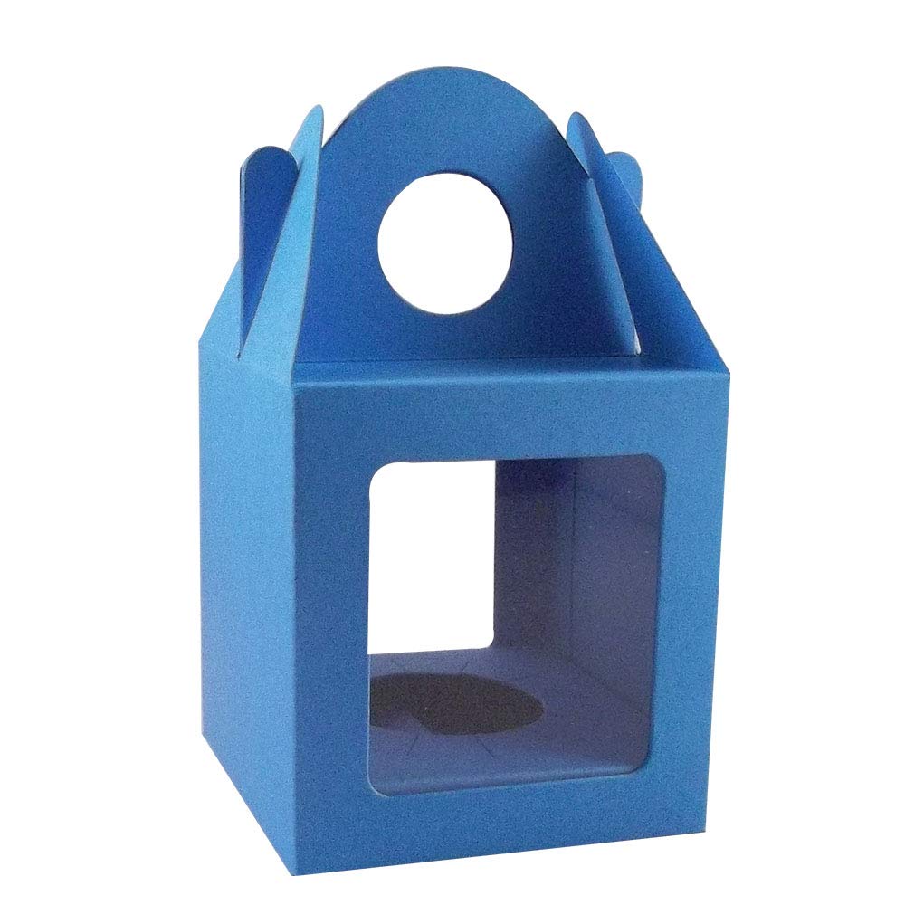 10 x Large Ocean Blue Single Cupcake/Muffin/Fairy Cake Boxes with 2 Windows