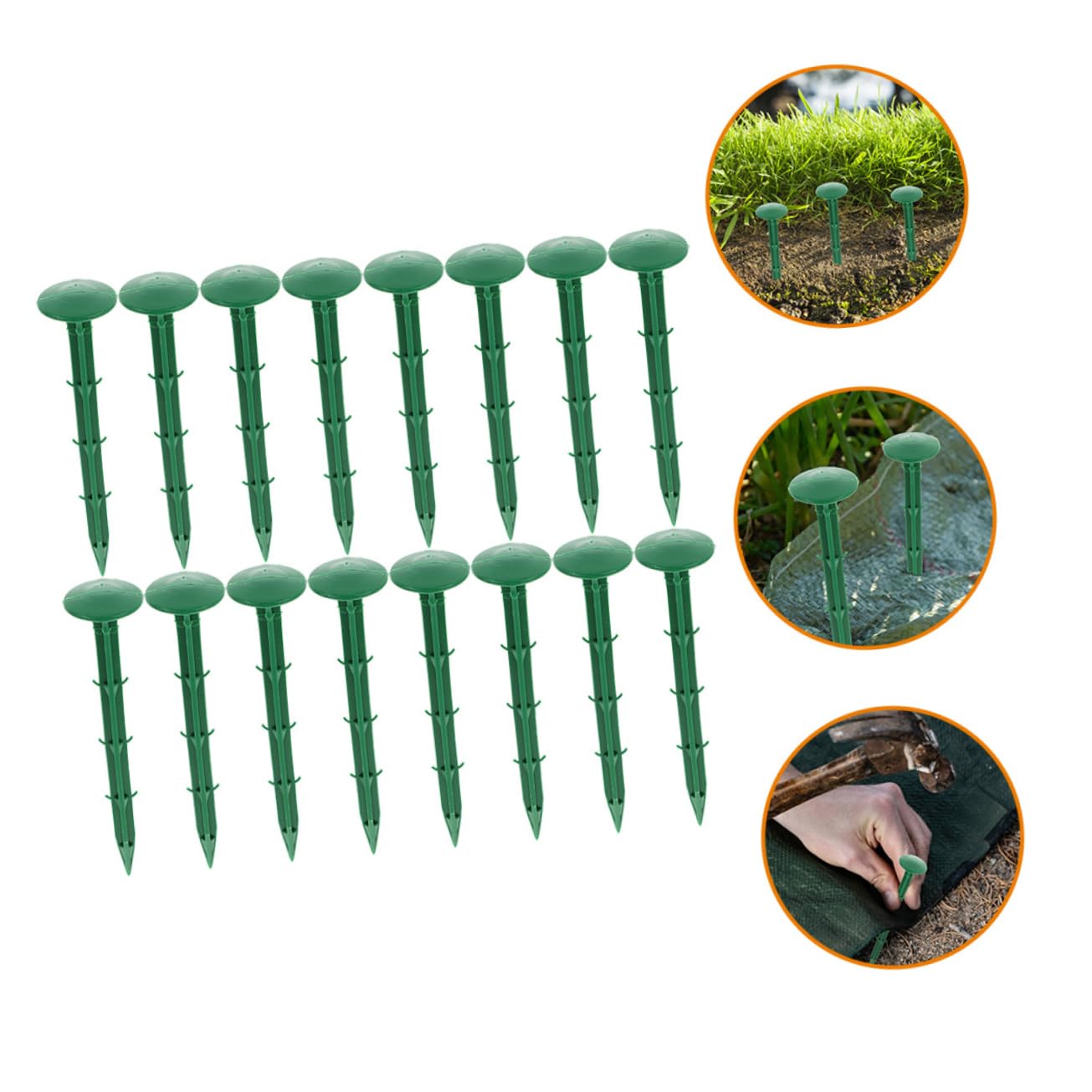Piquet de Tente de Serrage en Plastique Vert 150 Pièces pour Jardin