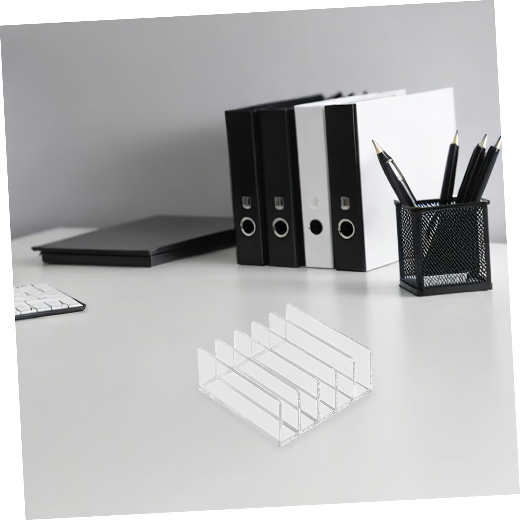 2 Piezas De Almacenamiento De Archivos De Escritorio Acrílico Suministros De Oficina Estante De Escritorio Multifuncional Clasificador Para Sobres Organizador De Archivos De Pie