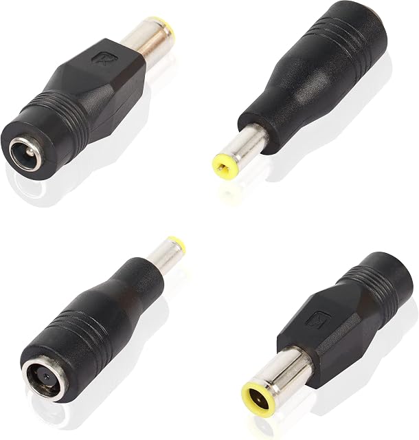 PNGKNYOCN DC Power Plug Adapter,2Pcs DC 8mm Male to DC 5.5mm x 2.1mm Female and 2Pcs DC 5.5mm x 2.1mm Male to DC 8mm Female Connectors4-Pack