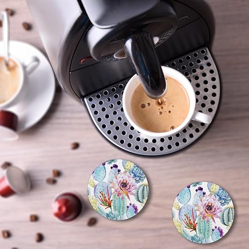 Miniatura 7 de 1 posavasos para bebidas, juego de posavasos de corcho absorbente de cactus para bebidas, tapete redondo para plantas suculentas, posavasos para el