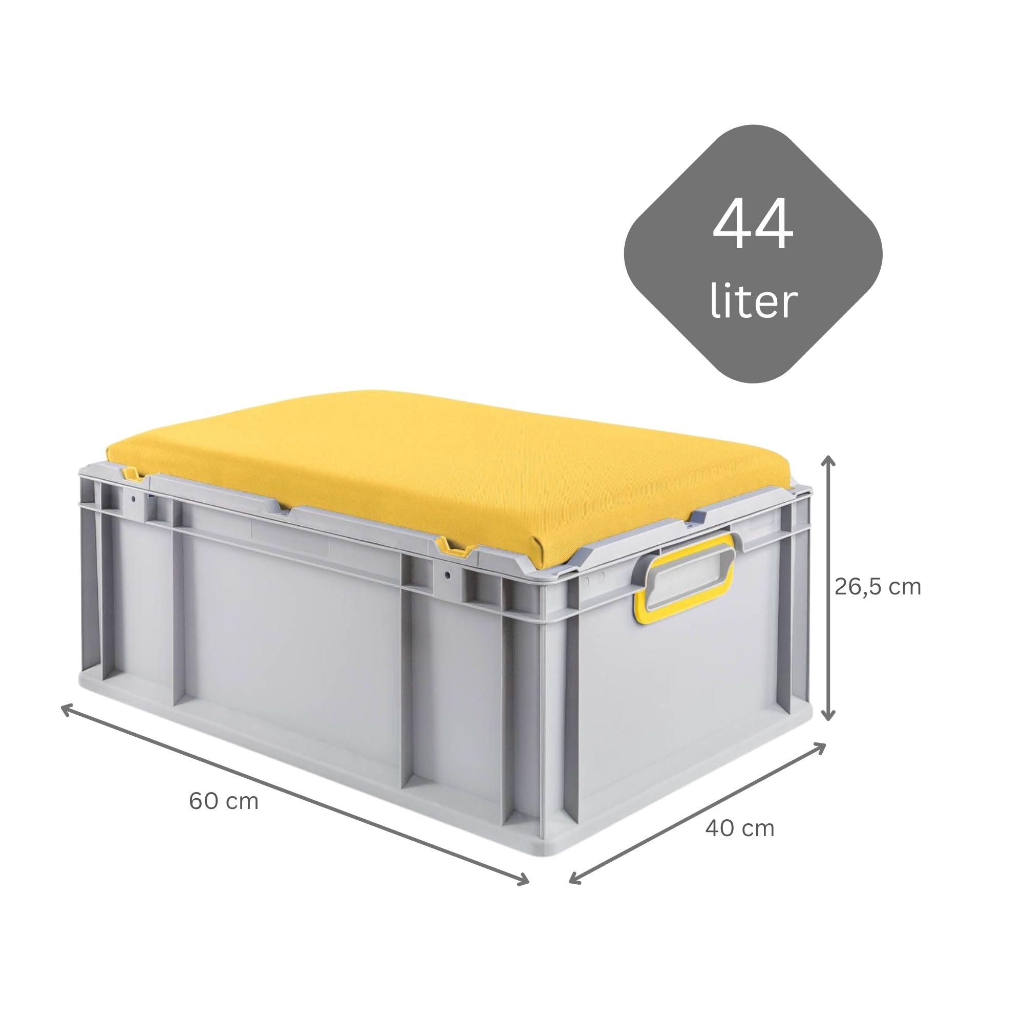 PROREGAL Eurobox NextGen Seat Box Gelb | HxBxT 26,5x40x60cm