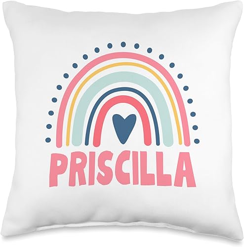 Miniatura 1 de Priscilla Name Custom Woman Myth Legend Pink Birthday Party Throw Pillow, 16x16, Multicolor
