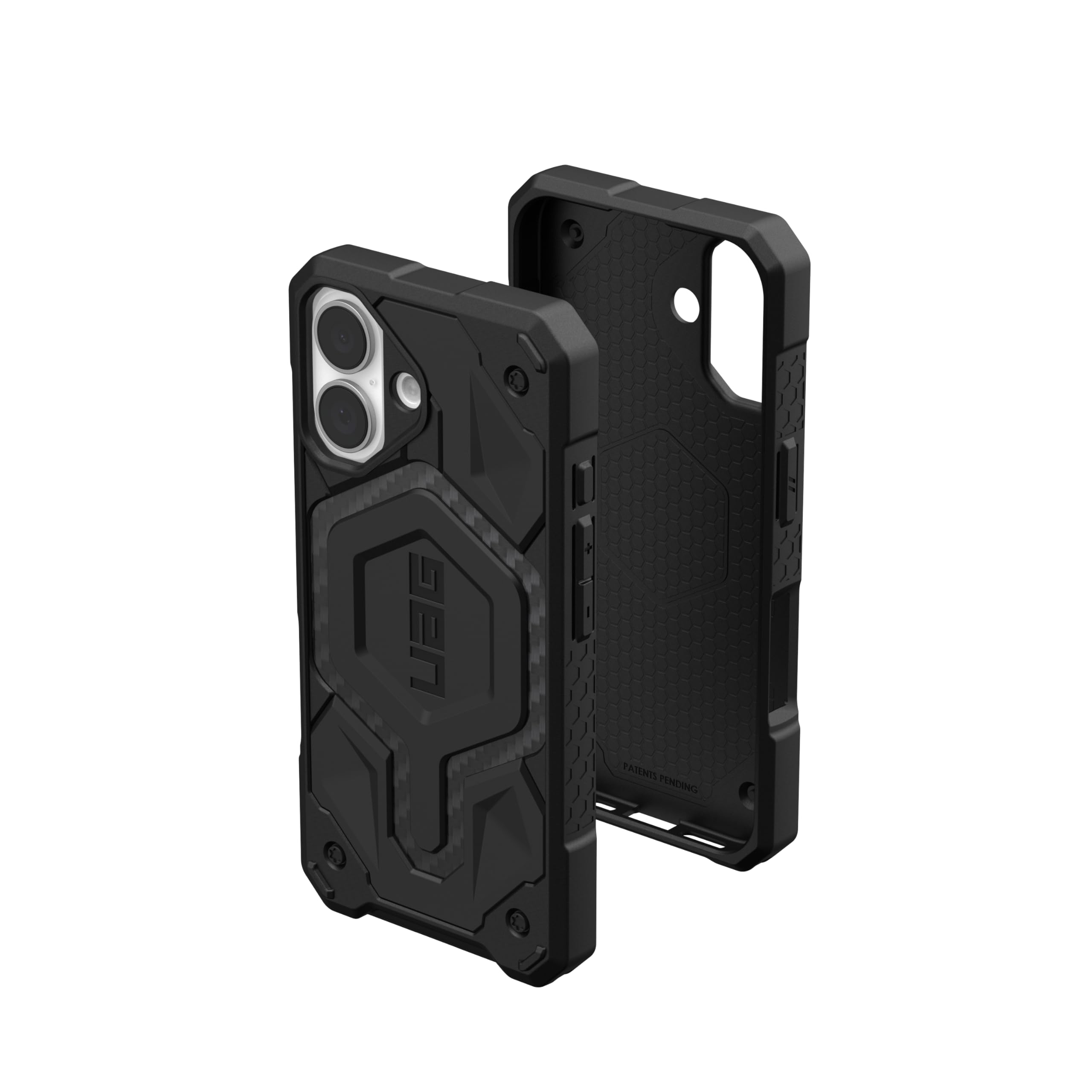 URBAN ARMOR GEAR Monarch Pro Custodia compatibile con Apple iPhone 16 (compatibile con ricarica wireless/magnetica, protezione a 5 strati) fibra di carbonio