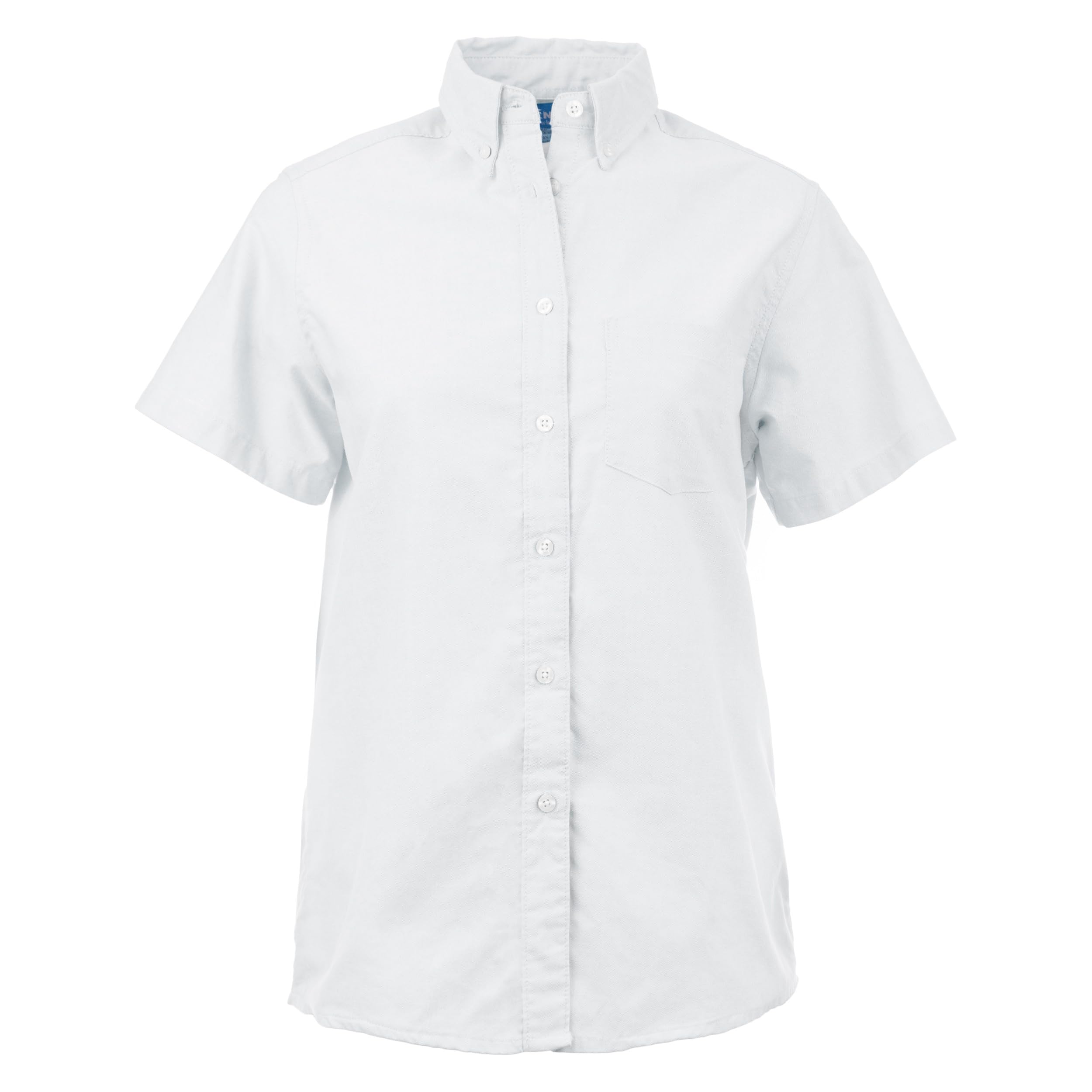 Amazon.com: KNG Women's White Button Down Short Sleeve Oxford