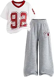 Conjunto de 2 peças com número de roupa infantil de manga curta e calça folgada