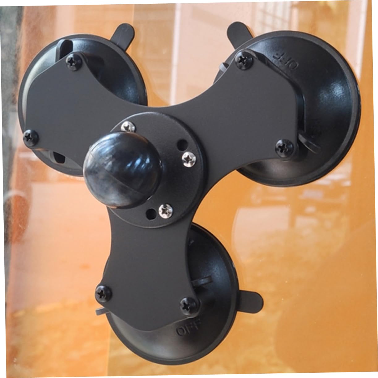 SHINEOFI Soporte De Ventosa para Parabrisas Triple Ventosa Base Ajustable Cierre Giratorio para Coche Ventana Compatible GPS Telefono Navegador