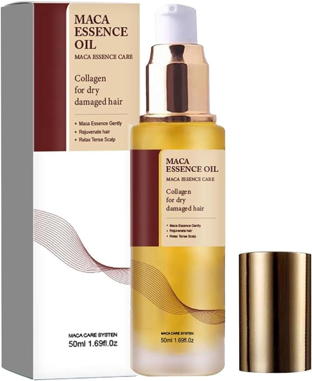 Collagens Hair Care Oil, 500 ml Maca Hair Oil, Maca Essence Care Collagens for Dry Damaged Hair, Natural Argan Oil Deep Repair Treatments
