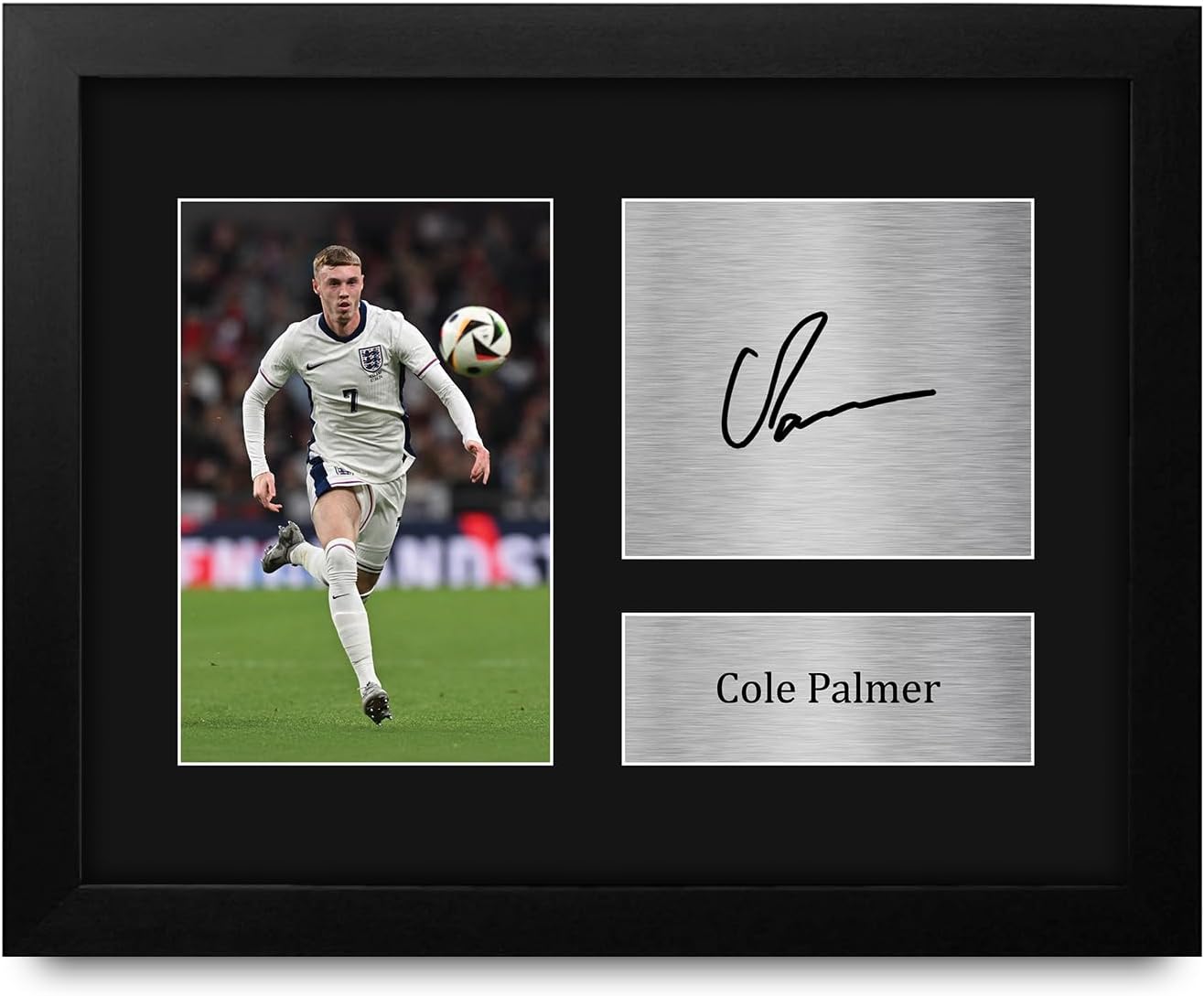 HWC Trading Cole Palmer England Framed Gifts Printed Signed Autograph Picture for Soccer Fans and Supporters - US Letter Size
