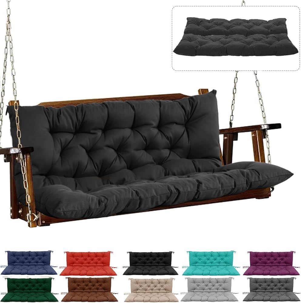 Coussin de rechange balancelle imperméable avec attaches et dossier