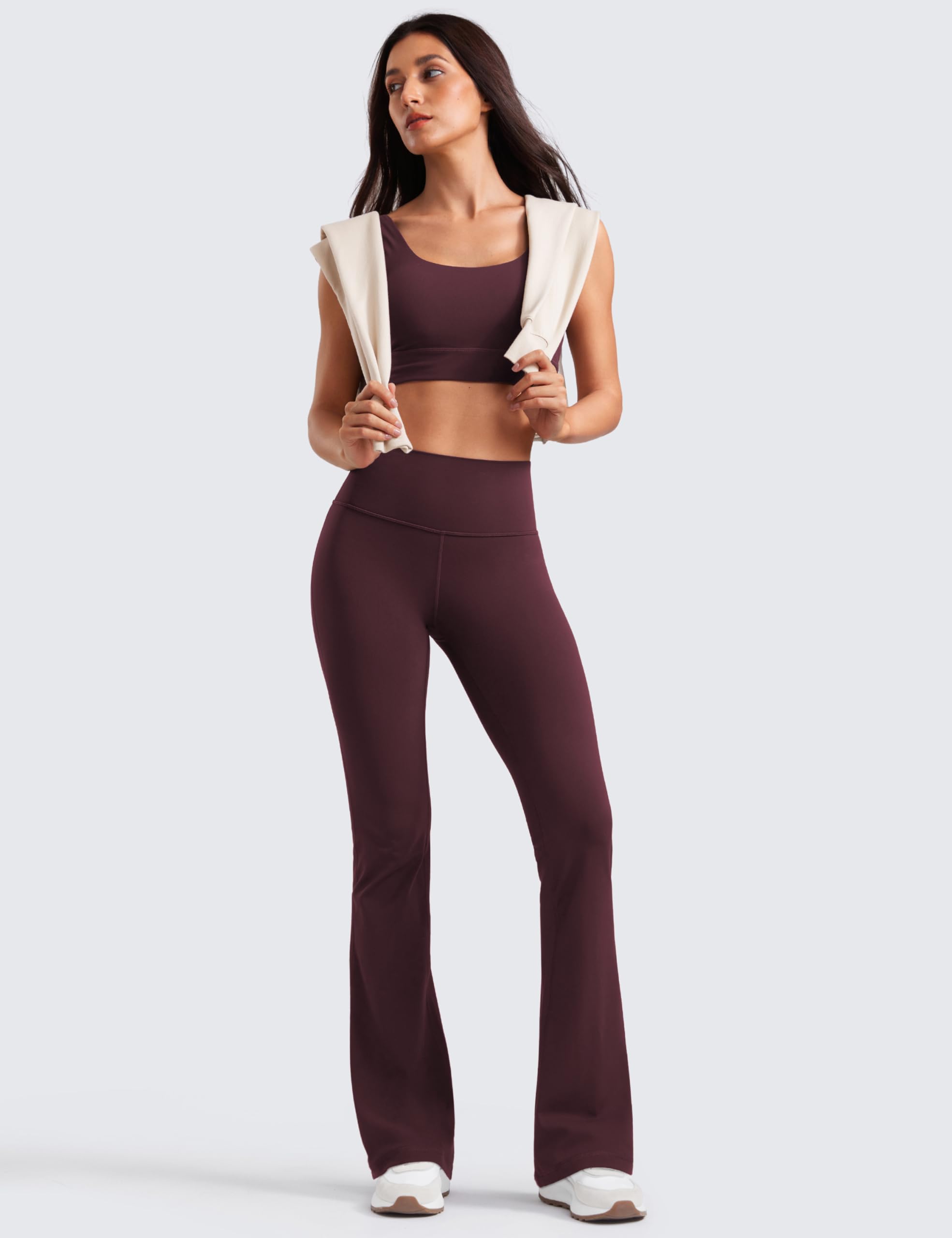 CRZ YOGA Donna Butterluxe A Vita Alta Leggings Svasati Pantaloni da Yoga con Tasca Gamba Larga Casuale - 74/79/81/85cm