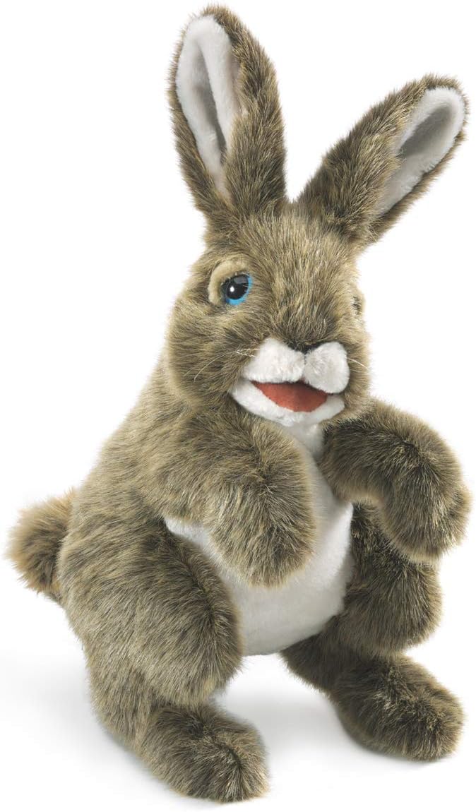 Folkmanis Hare Hand Puppet,Brown; Gray; White,1 ea