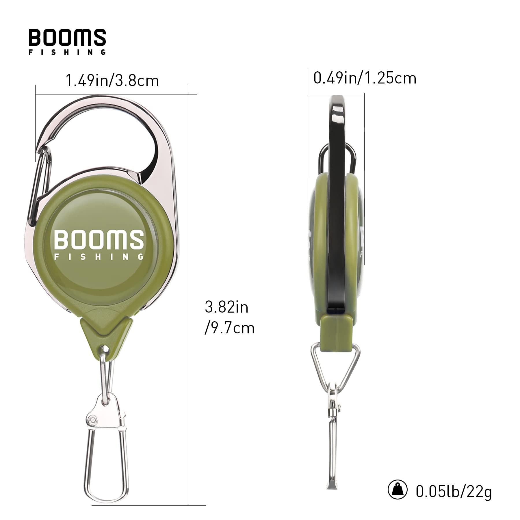 Booms Fishing RG1 Fly Fishing Zinger Retractor 3 pcs