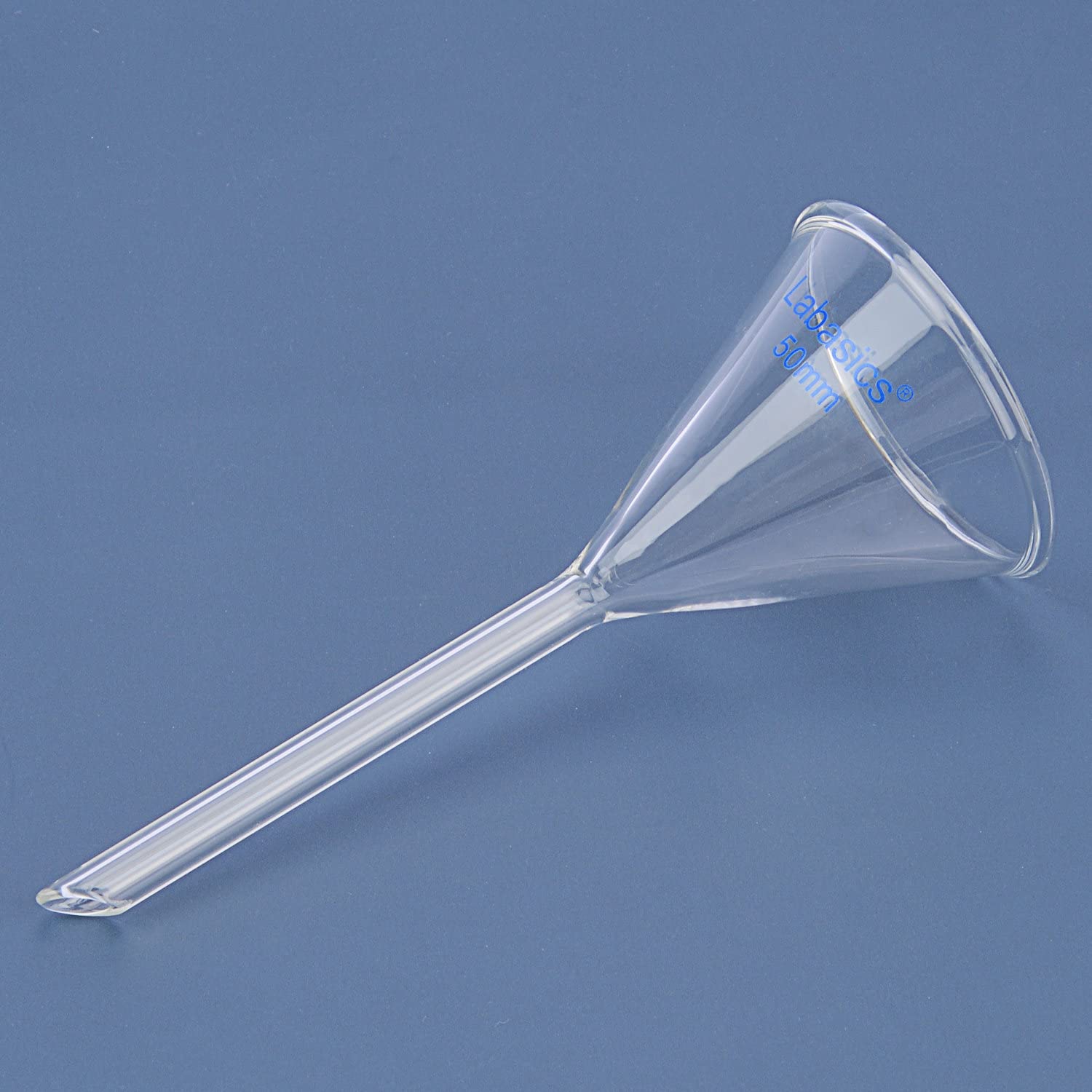 Labasics 2 Pezzi Imbuto in Vetro Borosilicato Glass Funnel, Imbuti da Laboratorio, Gambo Corto Diametro 50 mm, Lughezza Stelo 50 mm
