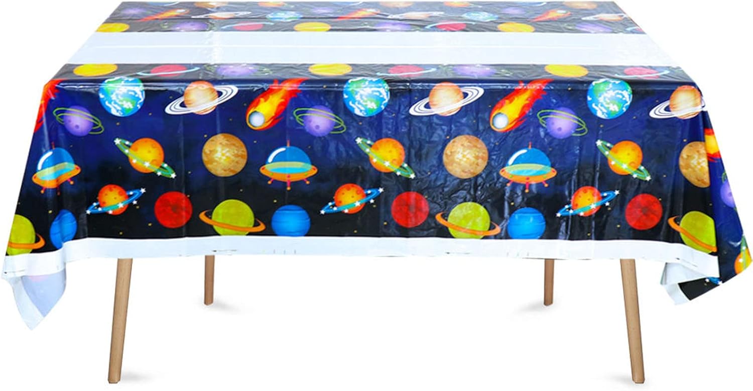 LYST 2pcs Outer Space Table Cover Decorations Plastic Solar