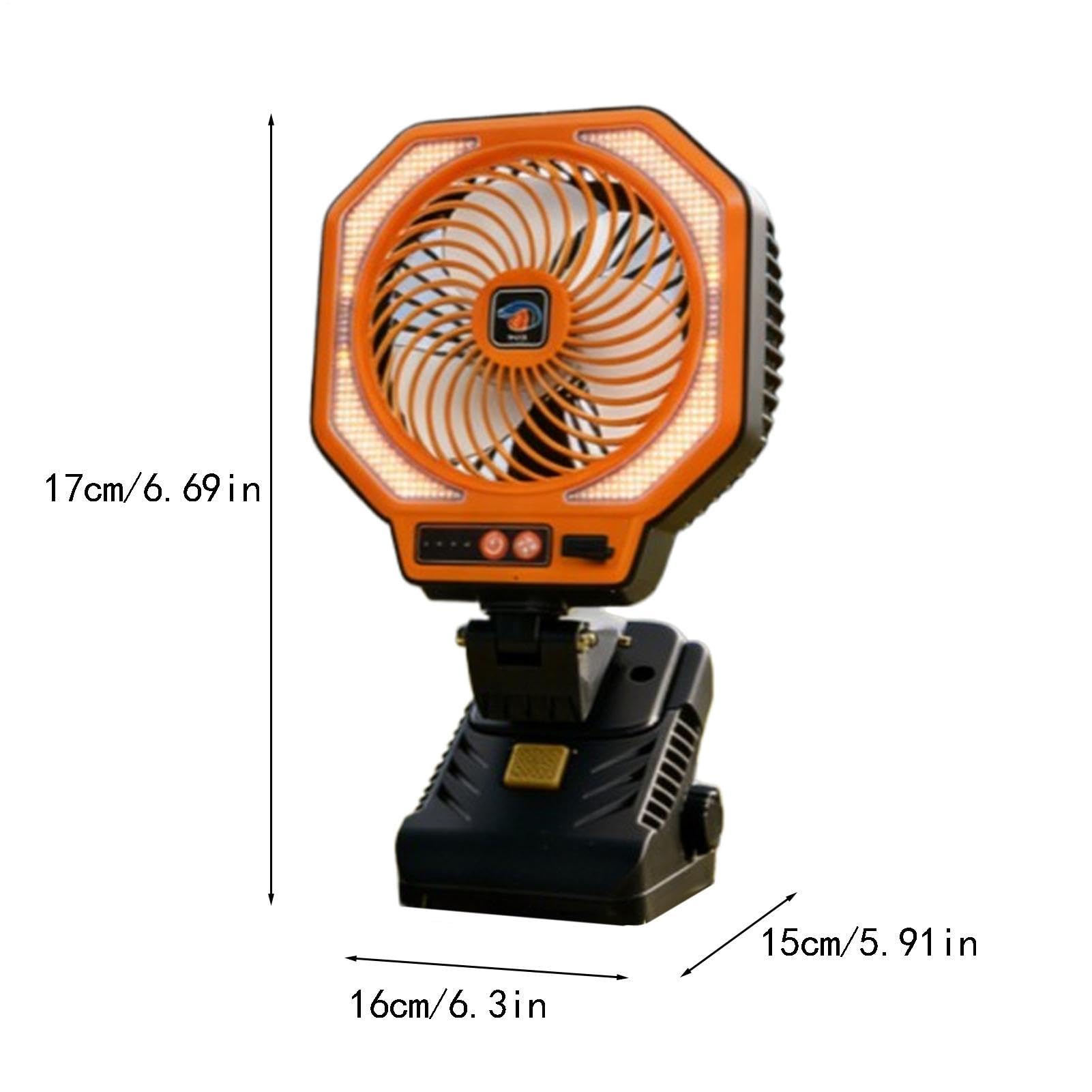 Ventilatore Da Campeggio Per Tende 3 Velocità, Flusso D'Aria Silenzioso | Con Clip E Lanterna LED, Batteria Ricaricabile, Ventola Da Campeggio Per Esterni Per Scrivania Blackout Esterno Spiaggia C