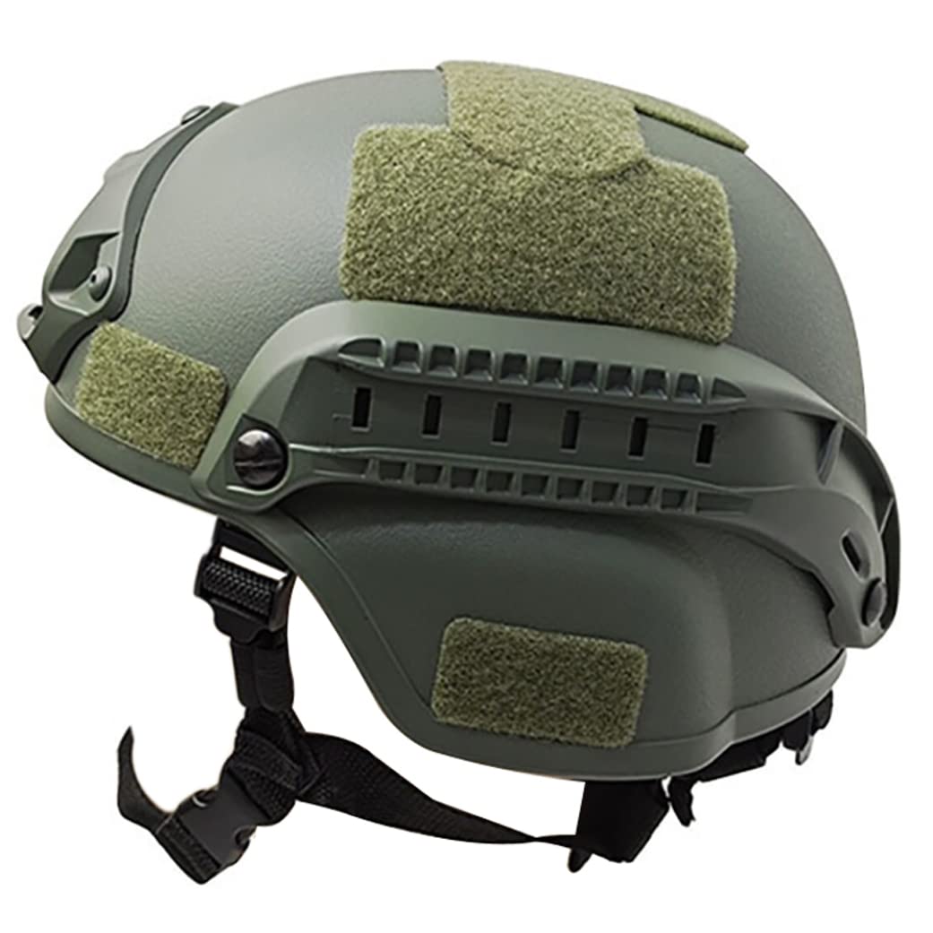 Tamaño de Casco de Airsoft rápido de Airsoft Casco Universal Casco Ajustable Celmets Protectores de Soporte NVG para Cazar, Negro, Verde