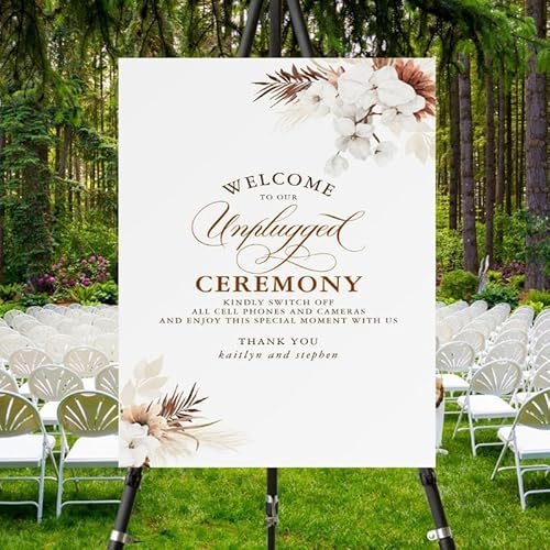 Terracotta Unplugged Ceremony Welcome Sign Custom Printed Poster for Wedding Entry Display Personalized Event Decor Rustic Style Signage Tailored to Your Theme and Color Scheme