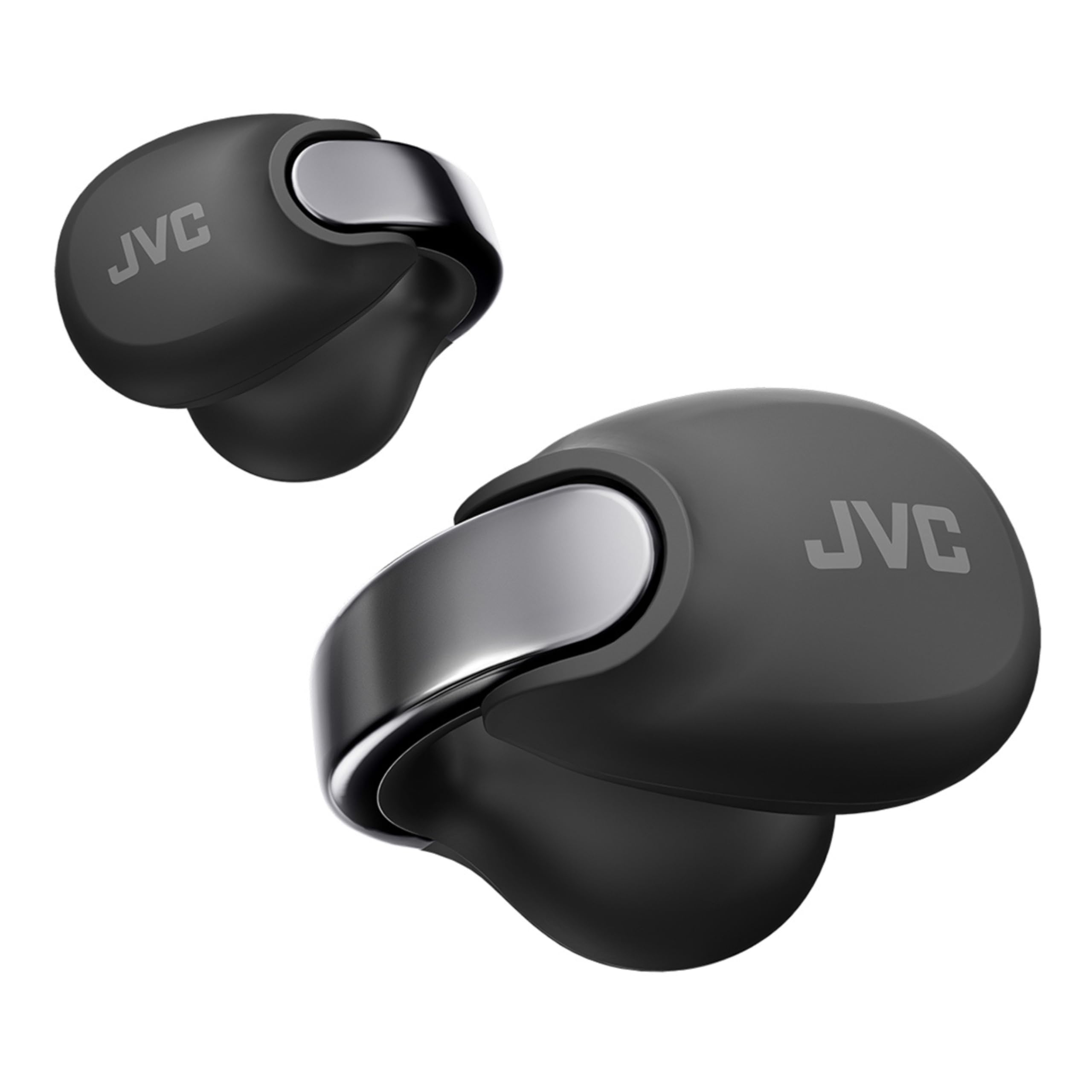 JVC Auriculares Inalámbricos Bluetooth | 24h de Batería y Carga Rápida | Auriculares Oreja Abierta | Ligeros y Resistentes al Agua | Deportivos con IPX4 y Control Táctil - HA-NP1T Negro