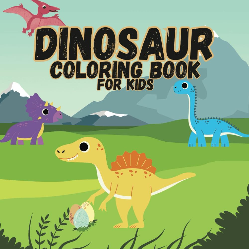 Dinosaur Coloring Book For Kids : Great for Any Age | Travel Size 8.5" x 8.5" Coloring Book | Satisfying Square Pages | Dino Lovers Coloring Book | ... Dinosaurs | Coloring Book with DInosaurs