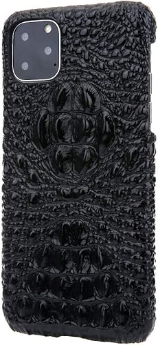 Miniatura 4 de Funda para iPhone 12 Pro Max, funda de lujo para cabeza de cocodrilo, delgada, vintage, piel auténtica, textura de cocodrilo, carcasa protectora