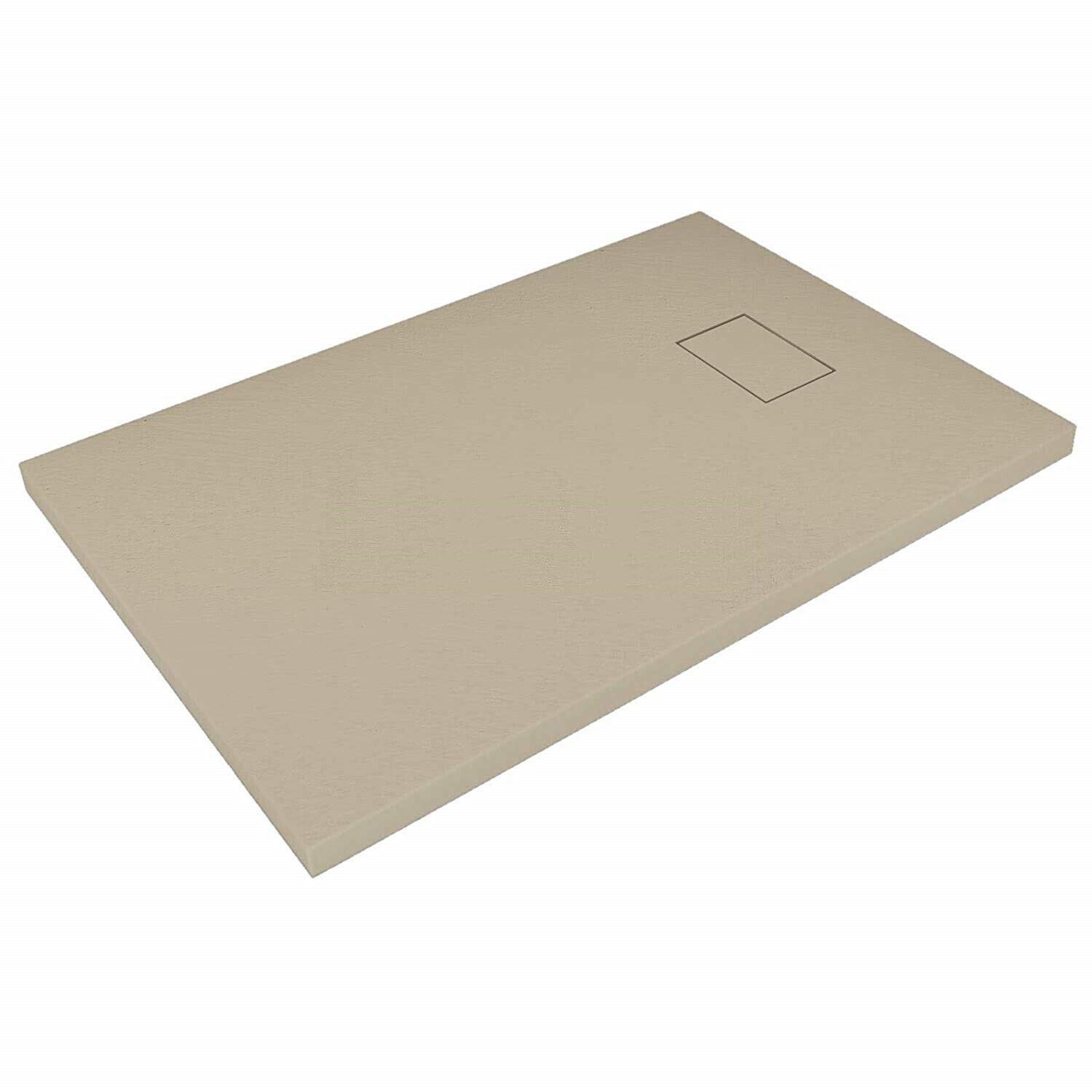 Piatto Doccia Bagno Casa Ufficio Arredo Arredare In Resina Effetto Pietra Stone Ardesia Spessore 2.6 Cm Antiscivolo Filopavimento Riducibile Indistruttibile Con Griglia Di Copertura (70 x 90 Cm)