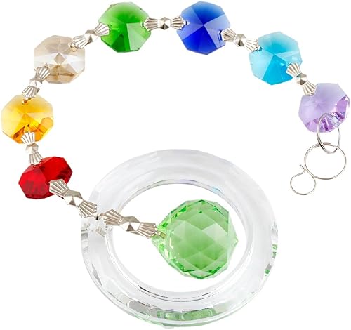 Miniatura 2 de rockcloud Prisma de cristal transparente colgante de cascabel, decoraciones de festividades, adornos para árbol de Navidad, atrapasoles, recuerdo de